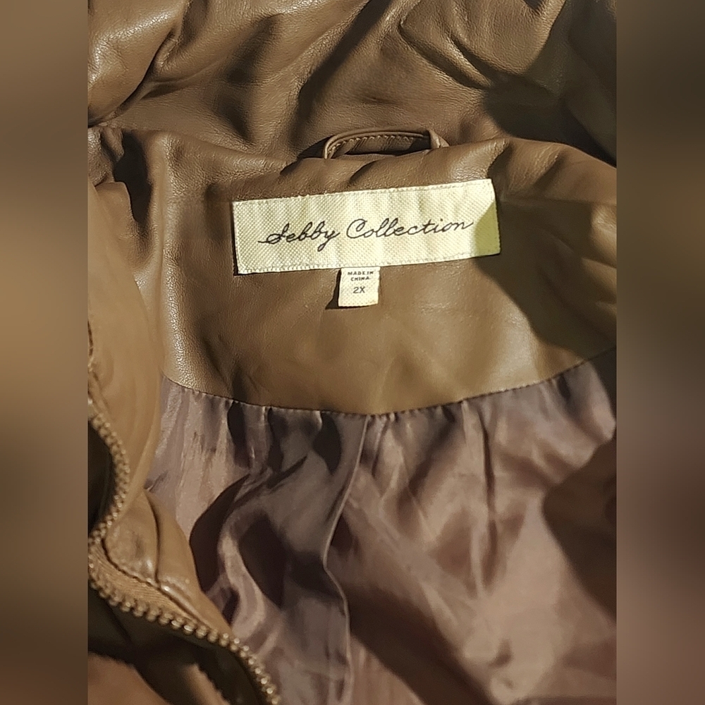 Sebby Women's Faux Leather Puffer Jacket, Puffy Coat - S.E.B. By SEBBY 2XL - Picture 2 of 13